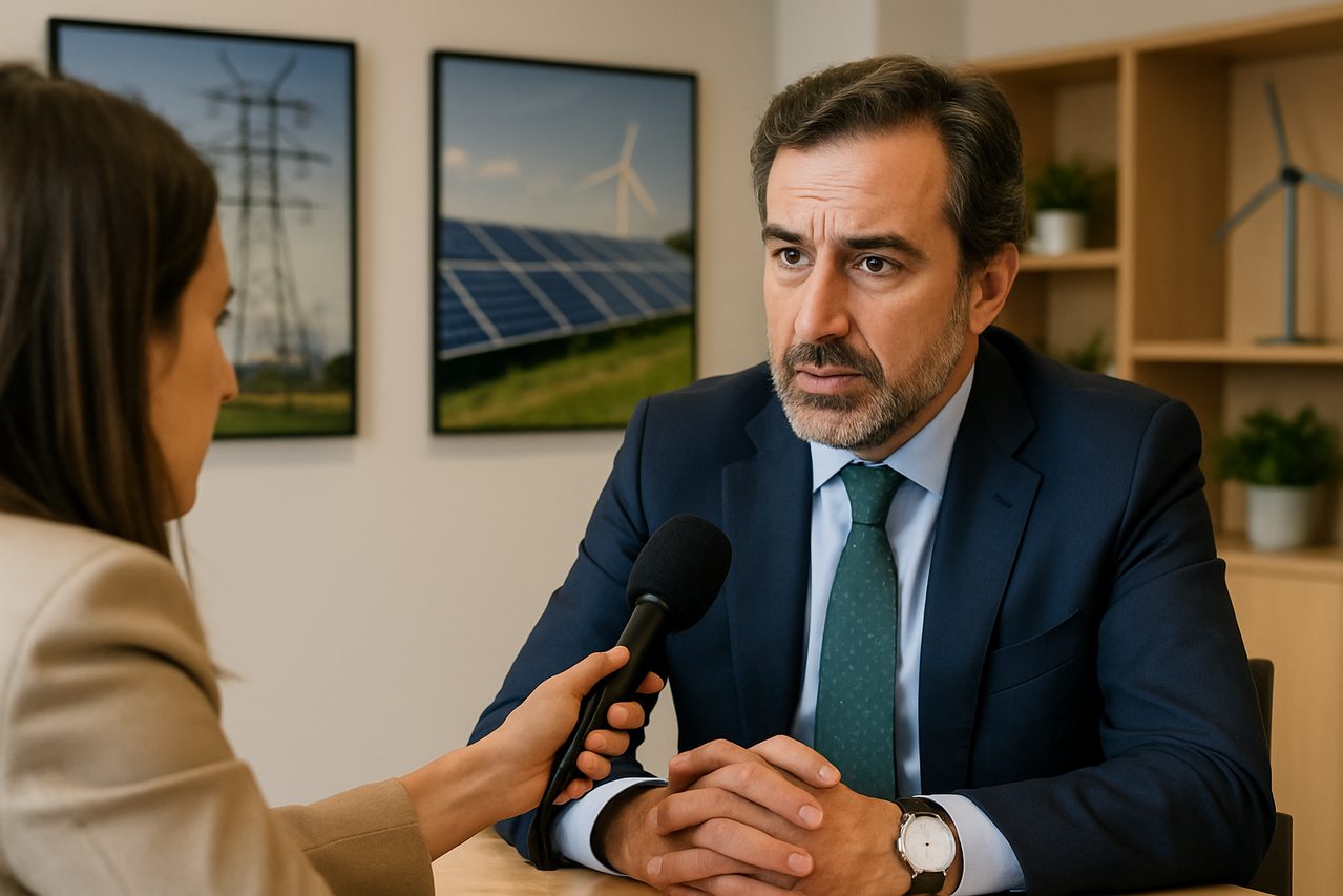 Analista revisando datos y noticias del diario de la energia en un entorno de trabajo moderno Analista revisando datos y noticias del diario de la energia en un entorno de trabajo moderno