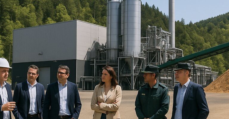 Planta de biomasa en funcionamiento mostrando la importancia en noticias sobre energia y gestión forestal sostenible