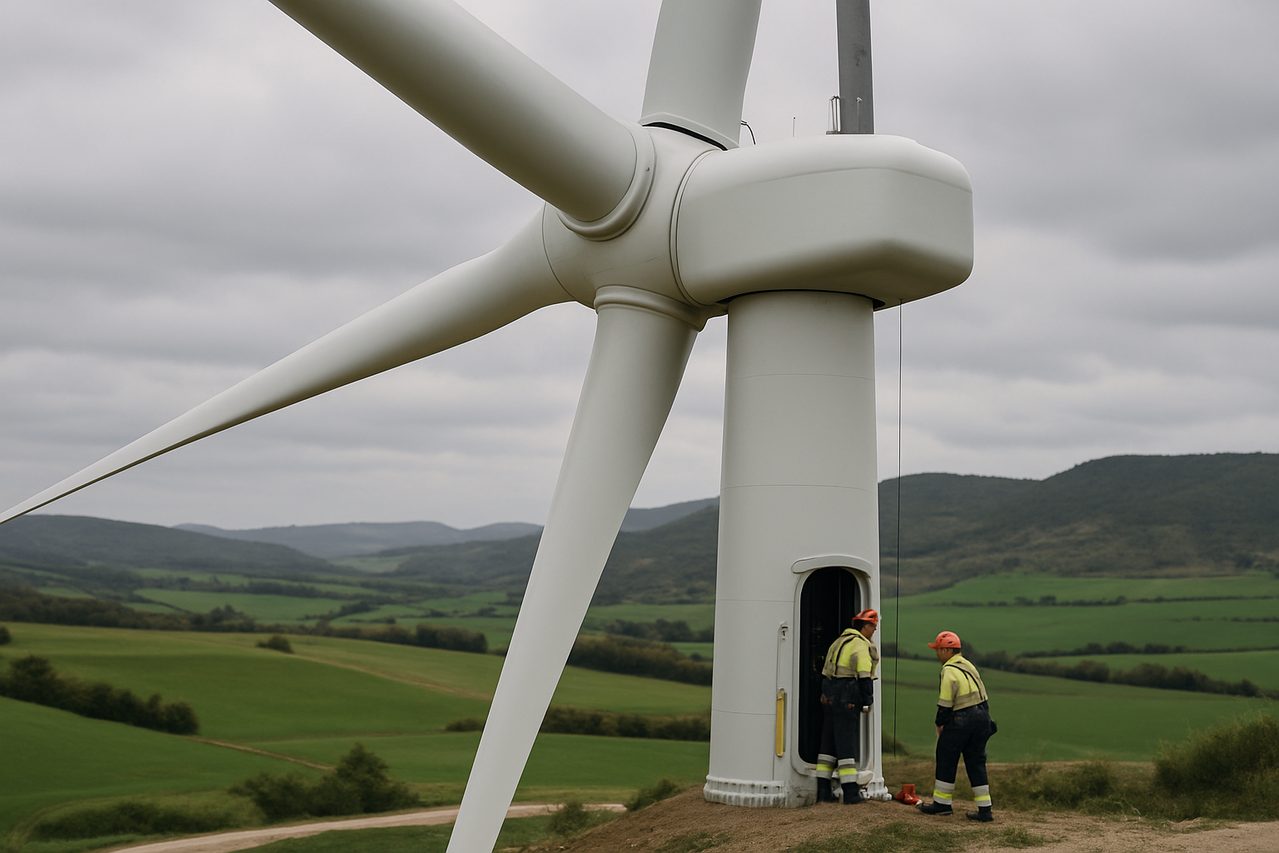 Parque eólico renovado en España que impulsa las noticias sobre energia y la transición energética