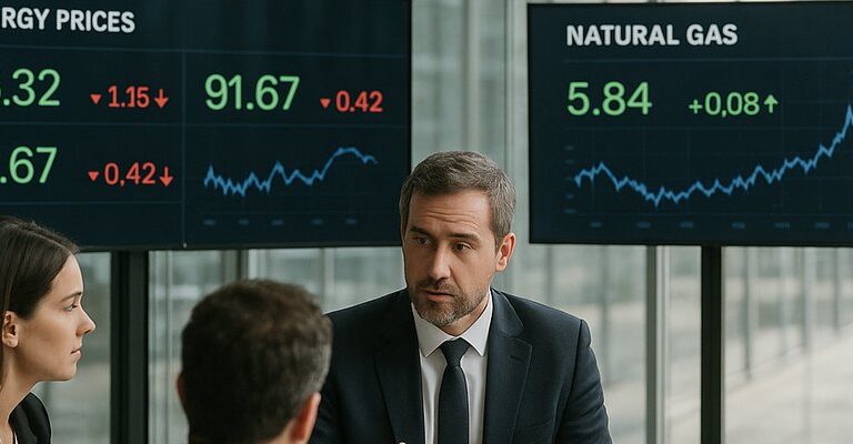 Gráfica que muestra la evolución de los precios energéticos en España, relacionada con noticias sobre energia y la inflación